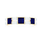Certified Real Baguette Blue Sapphire Half Eternity Band Ring with Moissanite
