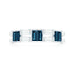 Baguette London Blue Topaz Alternate Eternity Band with Moissanite