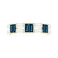 Baguette London Blue Topaz Alternate Eternity Band with Moissanite