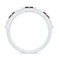 Certified Real Baguette Garnet Half Eternity Wedding Band