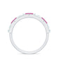 Baguette Shape Pink Tourmaline and Moissanite Half Eternity Ring