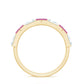 Baguette Shape Pink Tourmaline and Moissanite Half Eternity Ring