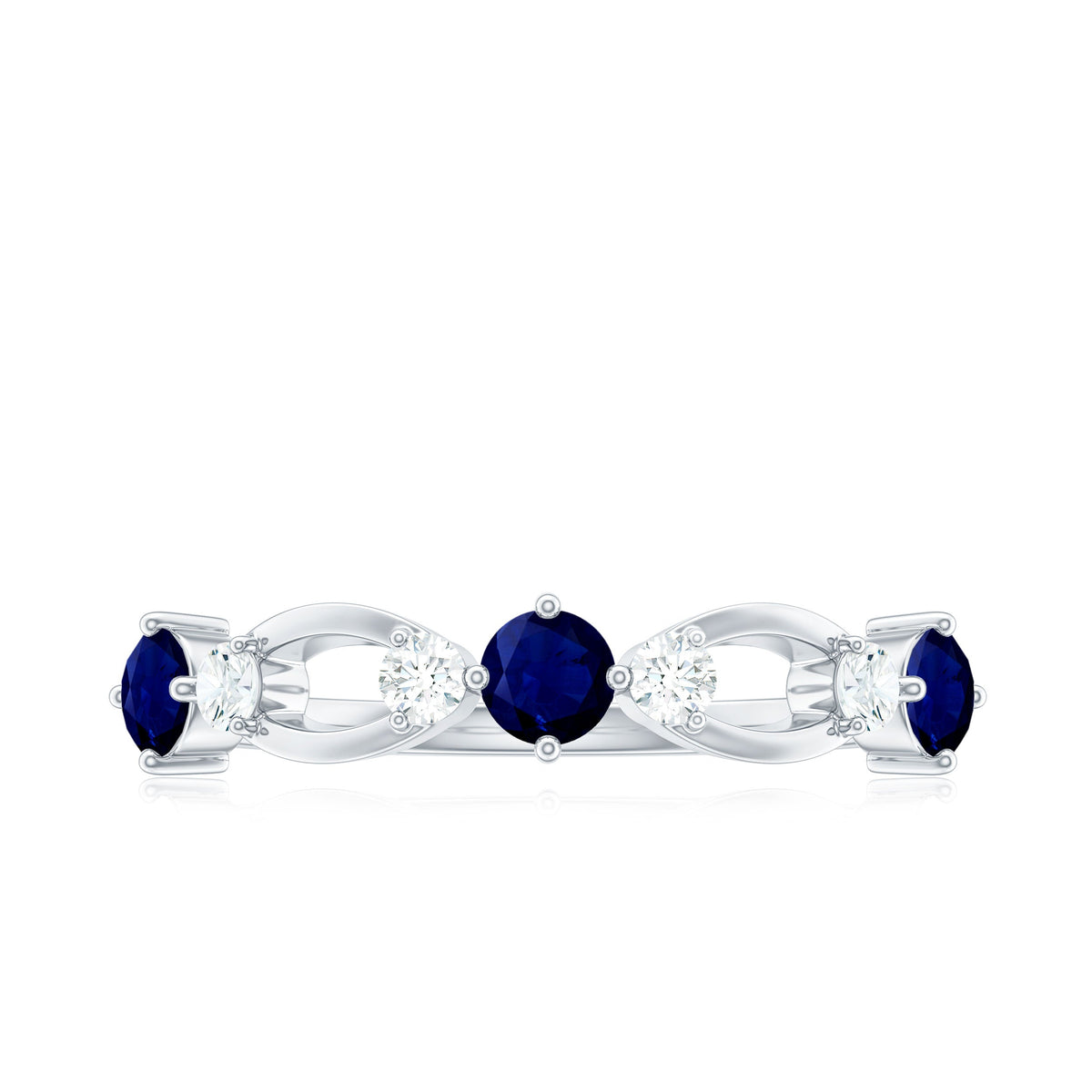 Natural Blue Sapphire Promise Ring with Diamond
