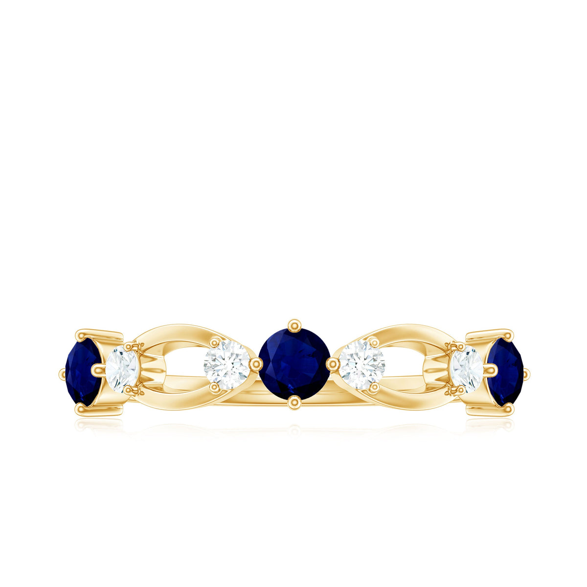Natural Blue Sapphire Promise Ring with Diamond