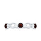 Anillo de media eternidad de granate rojo natural y diamantes para aniversario
