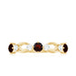 Anillo de media eternidad de granate rojo natural y diamantes para aniversario