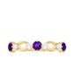 Natural Amethyst Diamond Promise Ring for Women