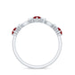 Genuine Ruby Promise Ring with Diamond for Women