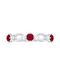 Genuine Ruby Promise Ring with Diamond for Women