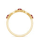 Genuine Ruby Promise Ring with Diamond for Women