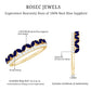 Real Marquise Blue Sapphire Half Eternity Ring with Diamond