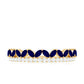 Real Marquise Blue Sapphire Half Eternity Ring with Diamond