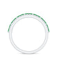 Real Marquise Emerald Half Eternity Wedding Band with Diamond