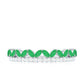 Real Marquise Emerald Half Eternity Wedding Band with Diamond