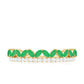Real Marquise Emerald Half Eternity Wedding Band with Diamond