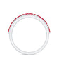 Natural Marquise Ruby Half Eternity Anniversary Ring with Diamond
