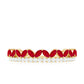 Natural Marquise Ruby Half Eternity Anniversary Ring with Diamond