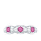 Pink Tourmaline and Diamond Wedding Anniversary Band Ring