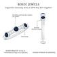 Natural Blue Sapphire Half Eternity Ring with Diamond for Women