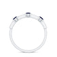 Natural Blue Sapphire Half Eternity Ring with Diamond for Women
