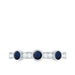 Natural Blue Sapphire Half Eternity Ring with Diamond for Women
