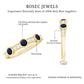 Natural Blue Sapphire Half Eternity Ring with Diamond for Women