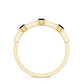 Natural Blue Sapphire Half Eternity Ring with Diamond for Women