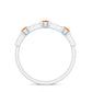 Real Citrine Diamond Half Eternity Wedding Band in Bezel Setting