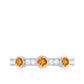 Real Citrine Diamond Half Eternity Wedding Band in Bezel Setting