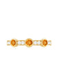 Real Citrine Diamond Half Eternity Wedding Band in Bezel Setting