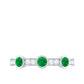 Certified Real Emerald Half Eternity Ring with Diamond