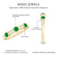 Certified Real Emerald Half Eternity Ring with Diamond
