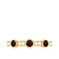 Certified Real Garnet Diamond Half Eternity Ring