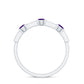 Genuine Amethyst Diamond Half Eternity Ring in Bezel Set