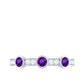 Genuine Amethyst Diamond Half Eternity Ring in Bezel Set