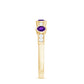 Genuine Amethyst Diamond Half Eternity Ring in Bezel Set