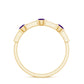 Genuine Amethyst Diamond Half Eternity Ring in Bezel Set