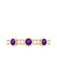 Genuine Amethyst Diamond Half Eternity Ring in Bezel Set