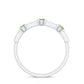 Natural Bezel Set Peridot Half Eternity Ring with Diamond