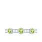 Natural Bezel Set Peridot Half Eternity Ring with Diamond