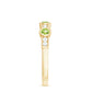 Natural Bezel Set Peridot Half Eternity Ring with Diamond