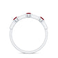 Natural Bezel Set Ruby Half Eternity Ring with Diamond