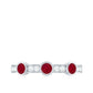 Natural Bezel Set Ruby Half Eternity Ring with Diamond