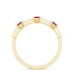 Natural Bezel Set Ruby Half Eternity Ring with Diamond