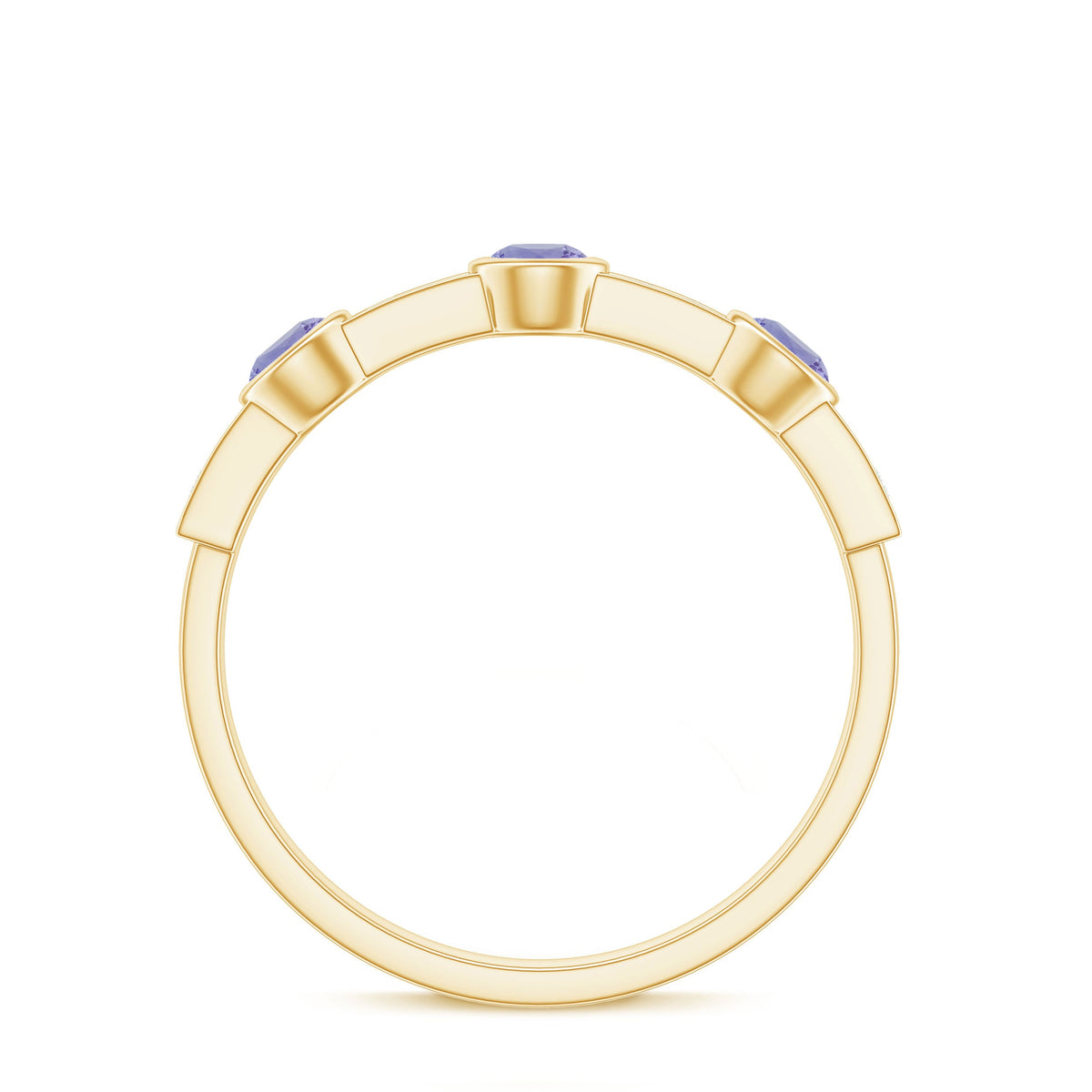 Certified Real Tanzanite Diamond Half Eternity Ring