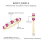 Anillo de media eternidad con forma de corazón con turmalina rosa y diamante