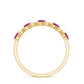 Anillo de media eternidad con forma de corazón con turmalina rosa y diamante