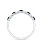 Heart Shaped Black Onyx and Diamond Half Eternity Ring