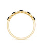 Heart Shaped Black Onyx and Diamond Half Eternity Ring