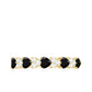 Heart Shaped Black Onyx and Diamond Half Eternity Ring